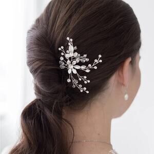 Bridal Crystal Hair Pins Set of 2 – Silver Wedding Hair Accessory